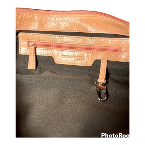 Kenneth Cole Peach Leather Tote Handbag Satchel EUC. - Picture 9 of 10
